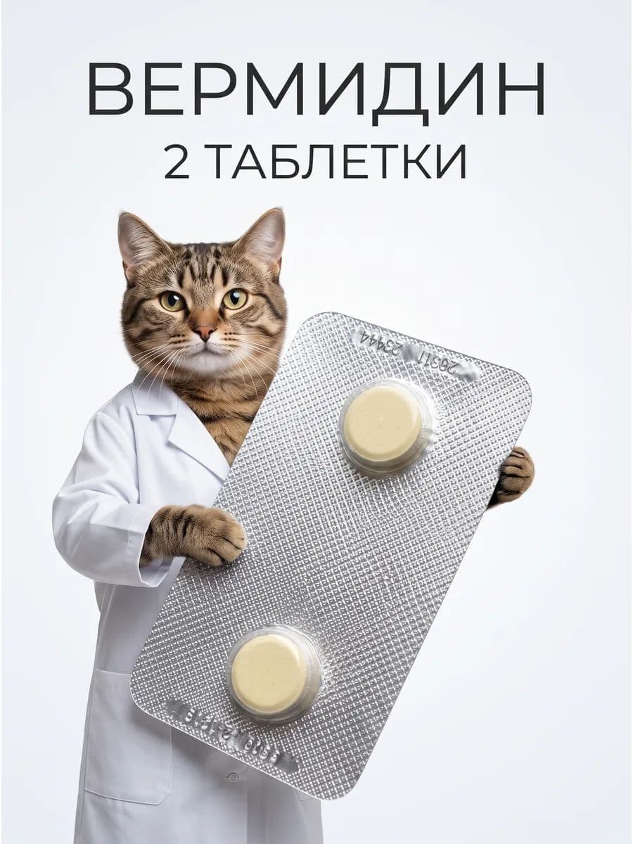 ВЕРМИДИН для кошек, 2 табл
