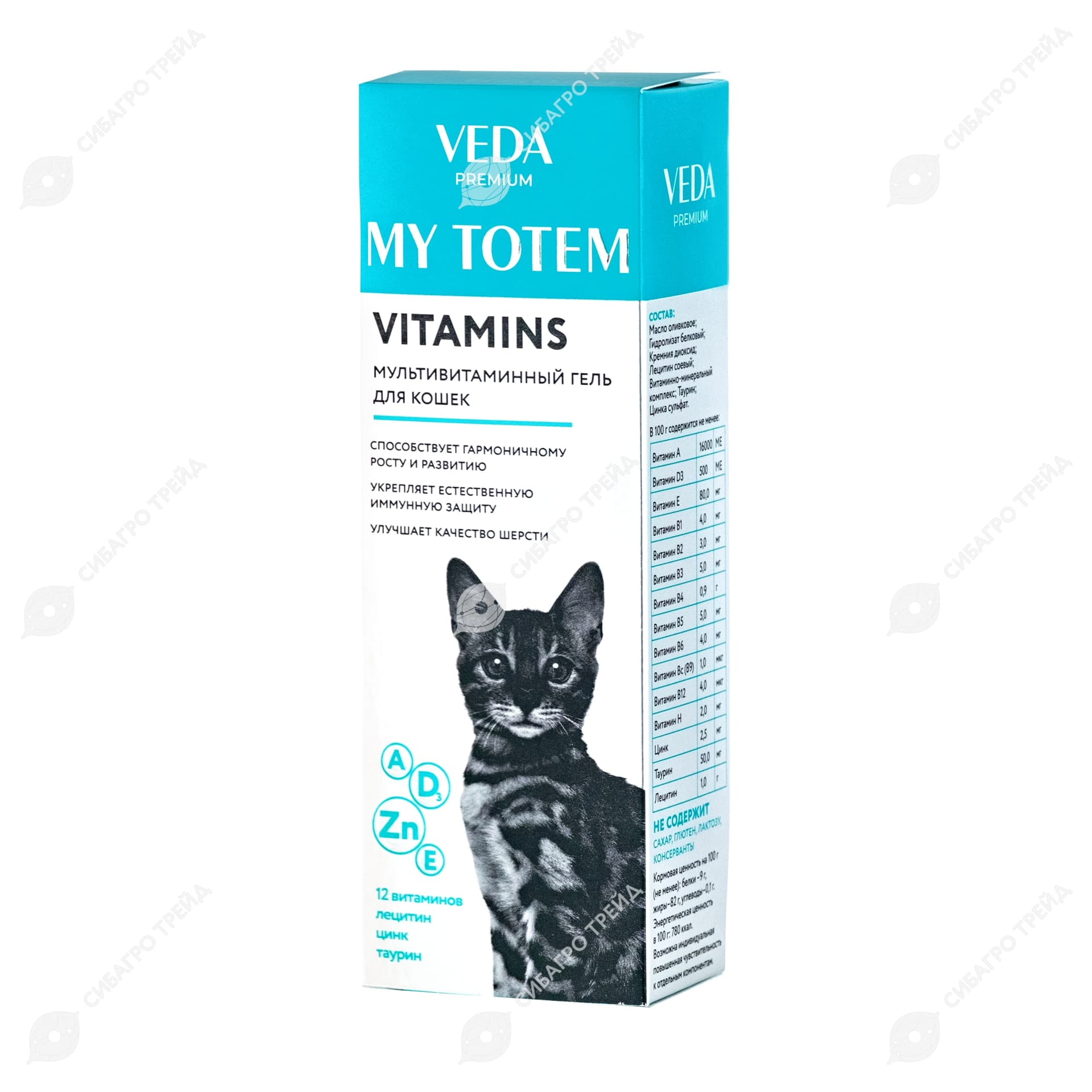 Мультивитаминный гель MY TOTEM VITAMINS для кошек, 75мл (до 02.2027)