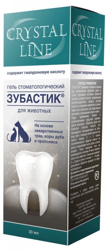 ЗУБАСТИК Гель CRYSTAL LINE стоматологический для животных, 30 мл (до 02.2028)