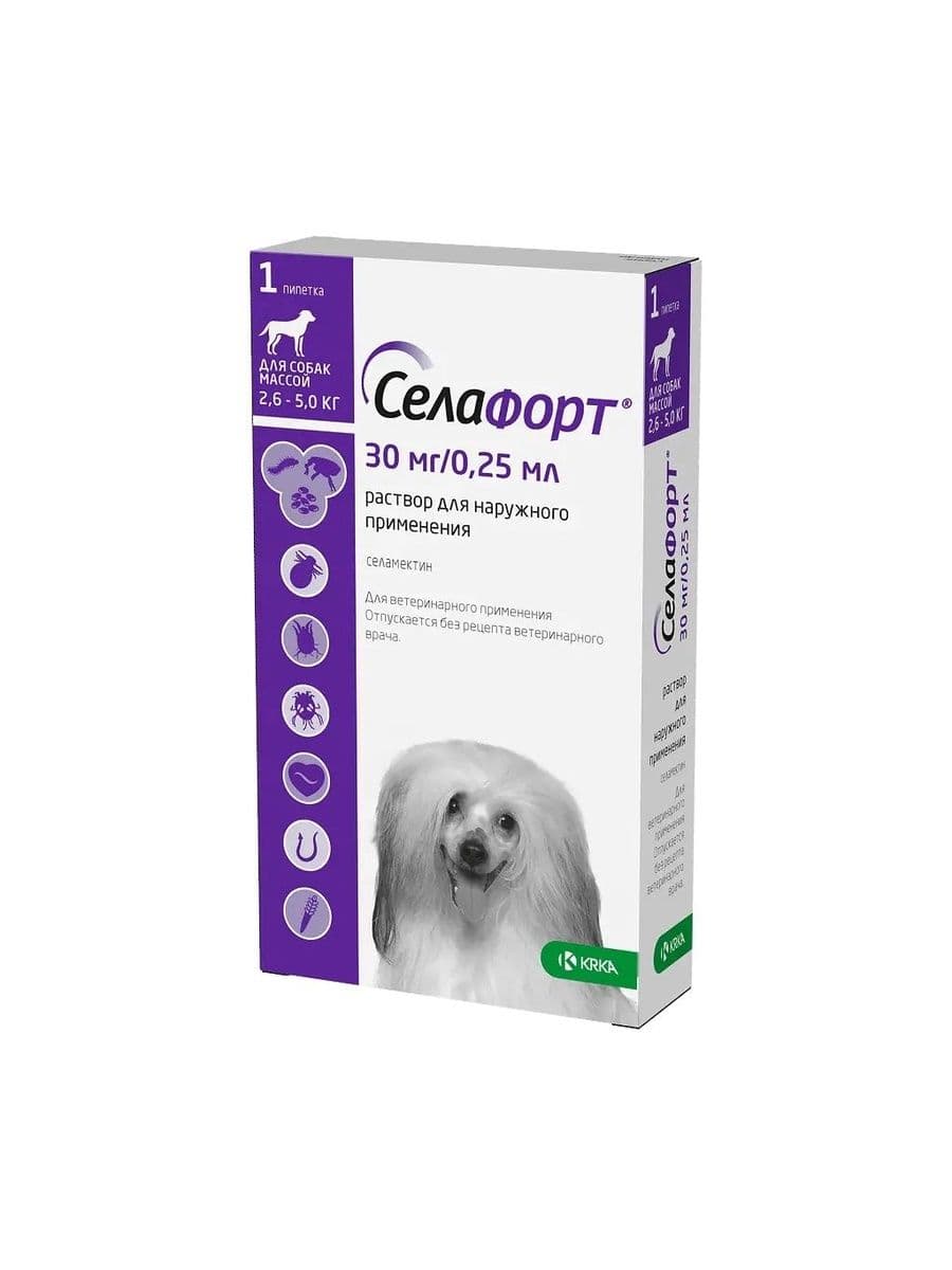 Селафорт д/собак 2,6-5кг 12% 1*30мг/0,25мл