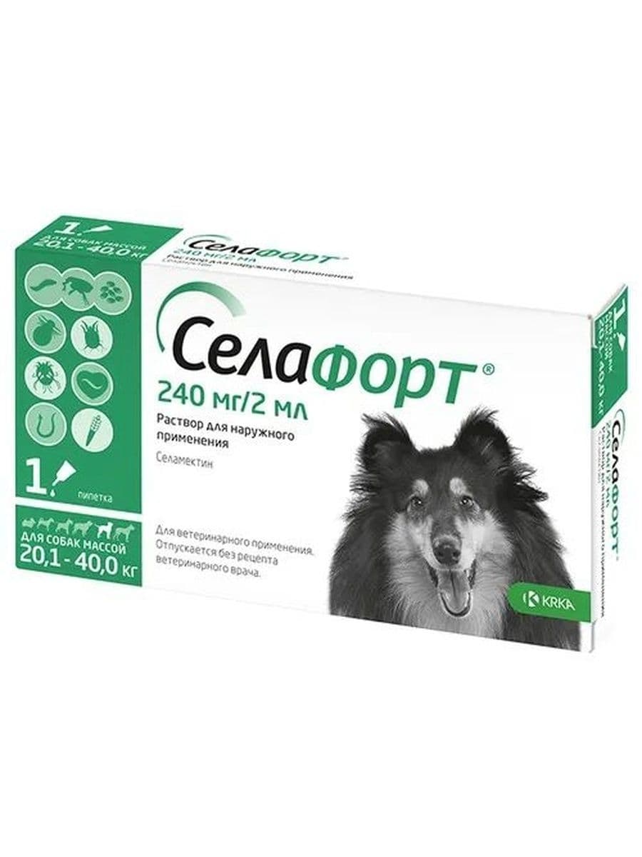 Селафорт д/собак 20,1-40кг 12% 1*240мг/2мл уп. 1 пипетка