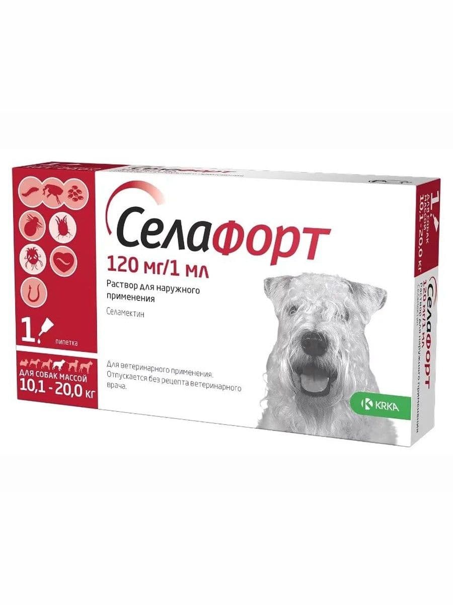 Селафорт д/собак 10,1-20кг 12% 1*120мг/1мл