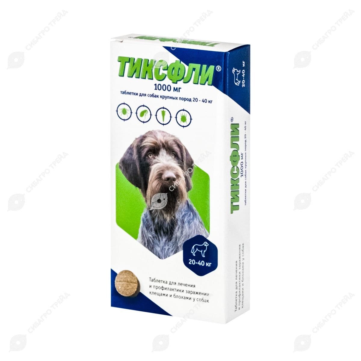 Тиксфли 1000 мг для собак 20-40кг