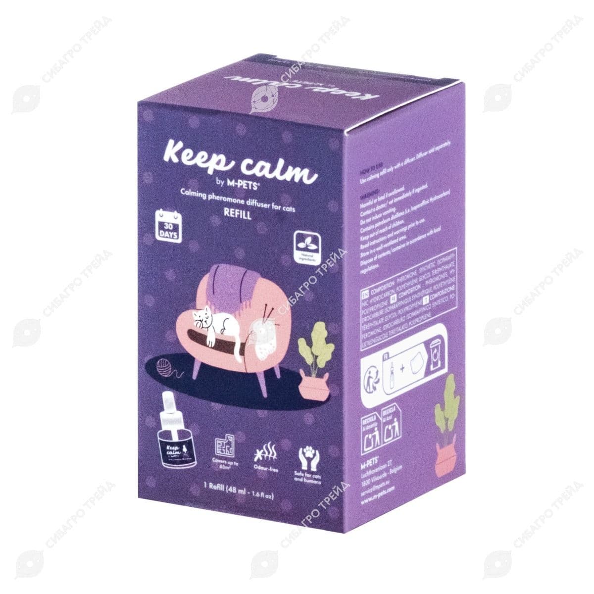 Успокаивающий феромон KEEP CALM для кошек, фл.48 мл (сменный блок) Mpets