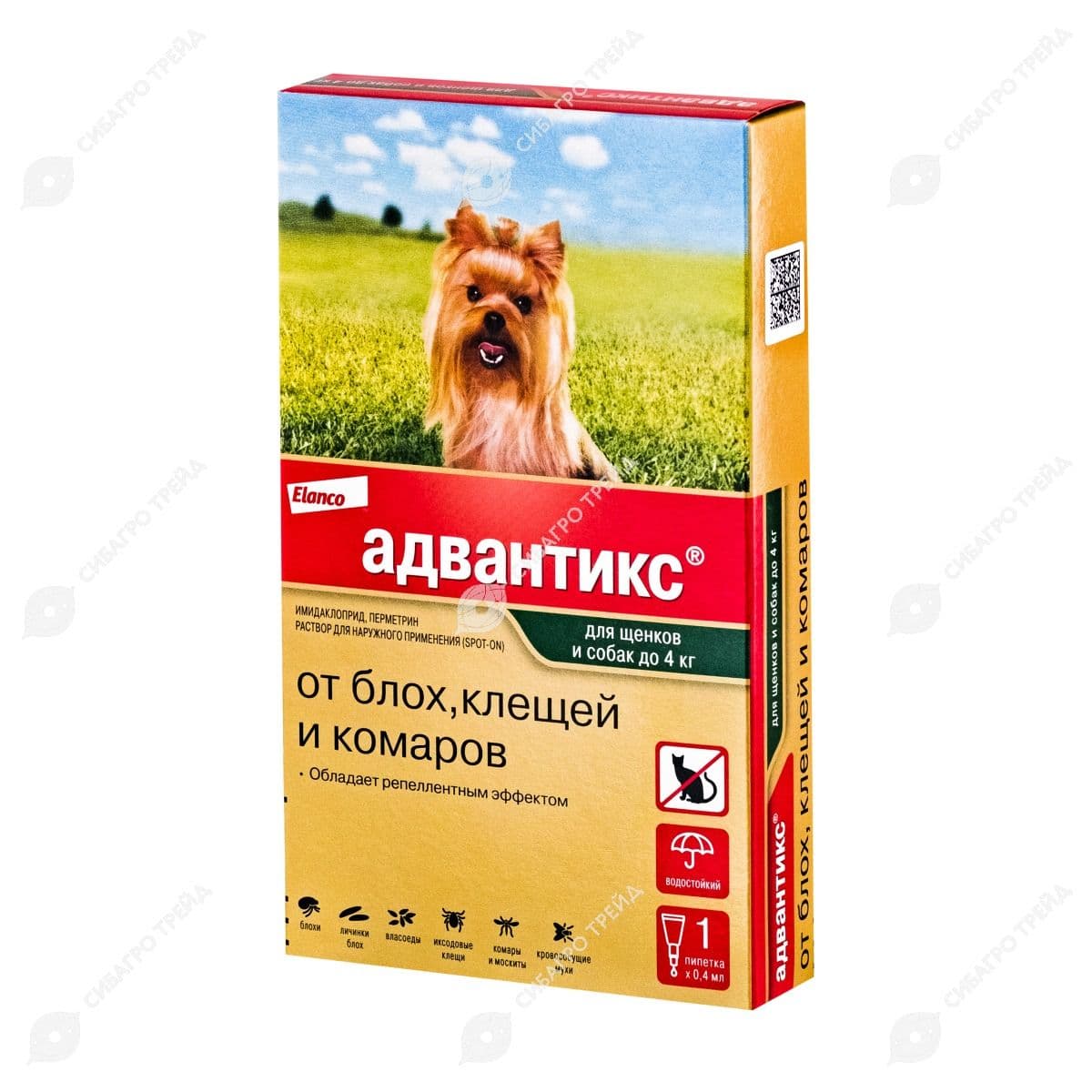 Адвантикс 40 д/соб. до 4кг уп.1 ПИПЕТКА!!! (защита 1 мес) (до 02.2028)