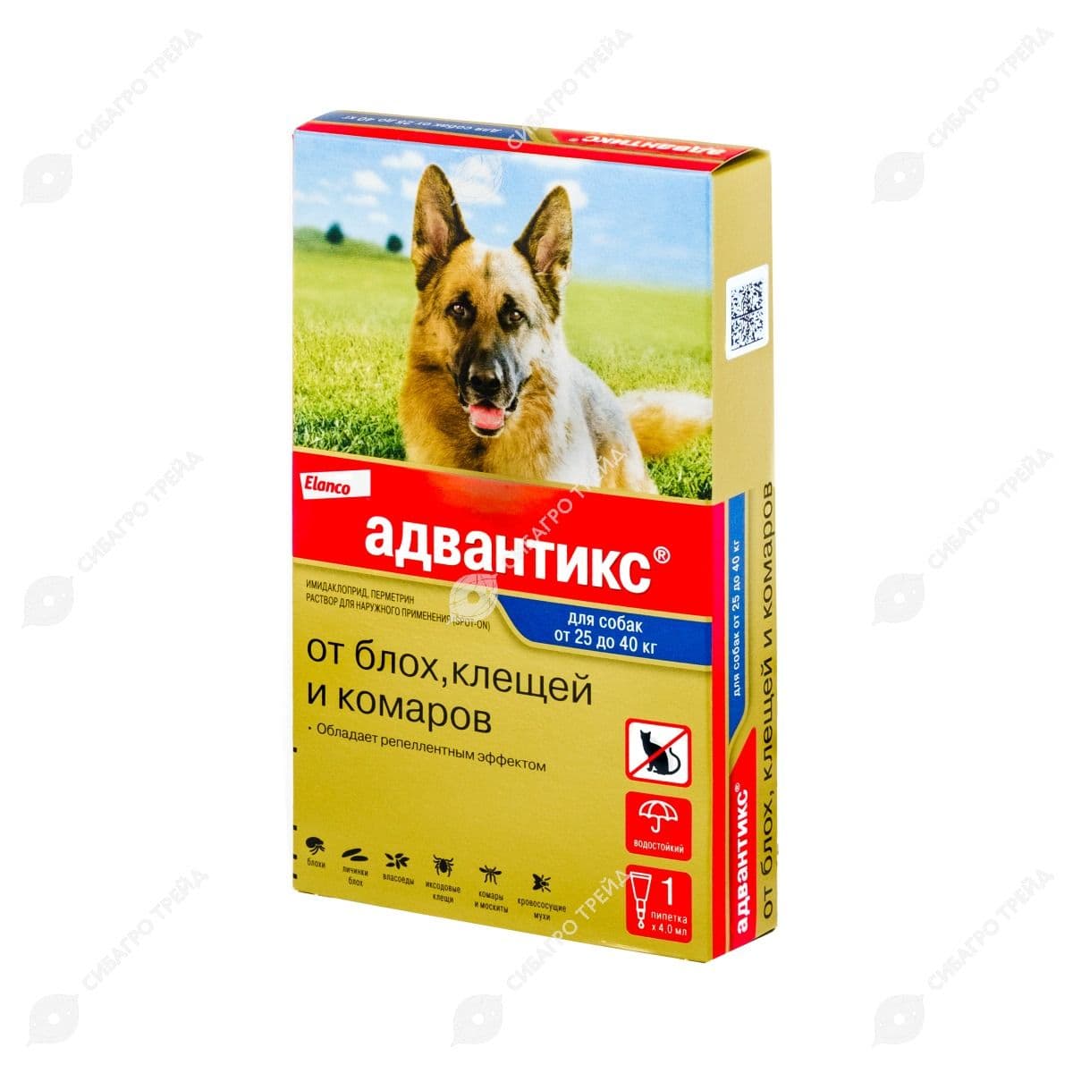 Адвантикс 400 д/соб. более 25кг уп.1 ПИПЕТКА!!! (защита 1 мес) (до 02.2028)