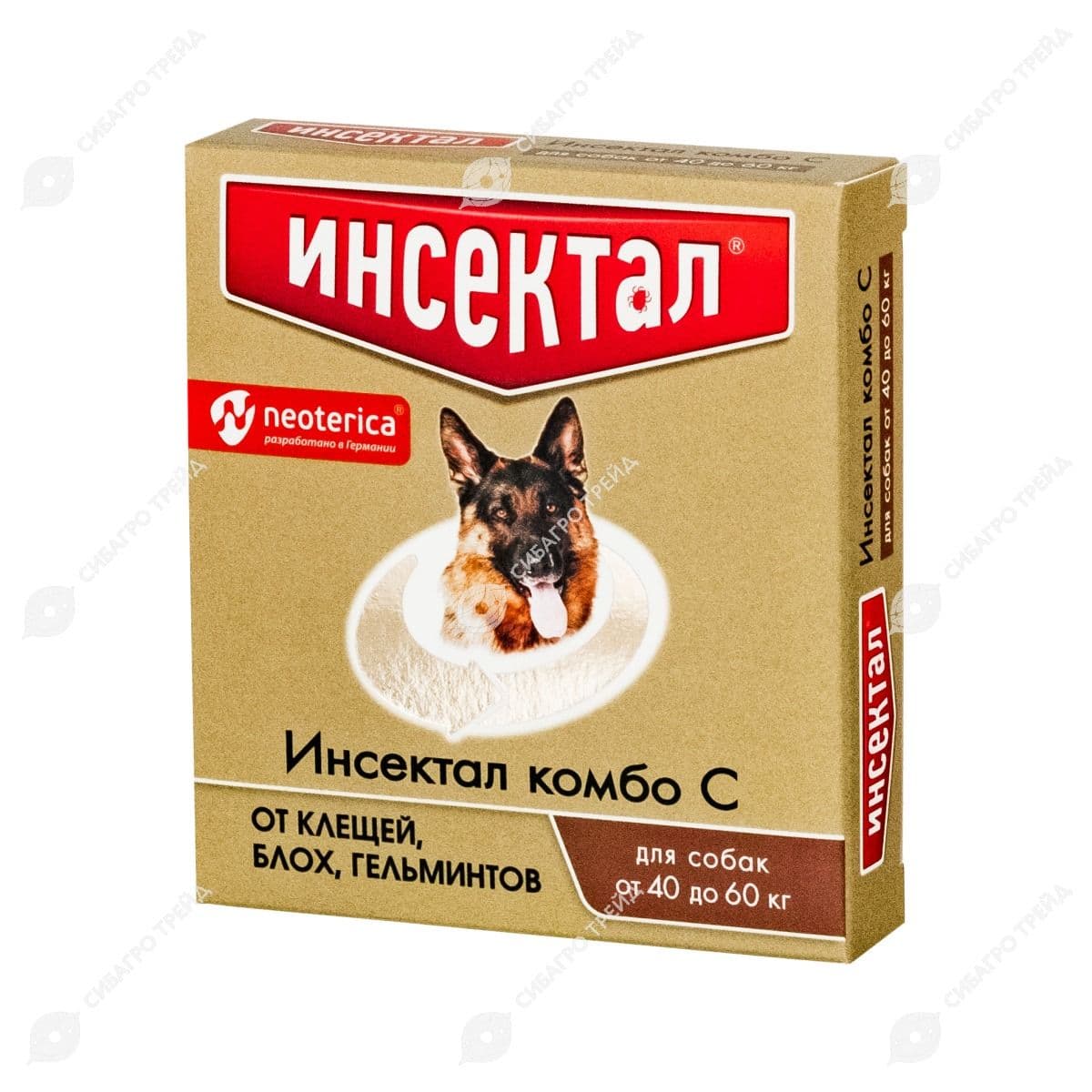 Капли на холку Инсектал Комбо д/собак 40-60кг (до 02.2029)
