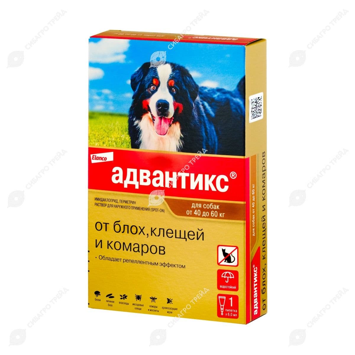 Адвантикс XXL д/соб. 40-60кг уп.1 пипетка !!!! (защита 1 мес) (до 02.2028)