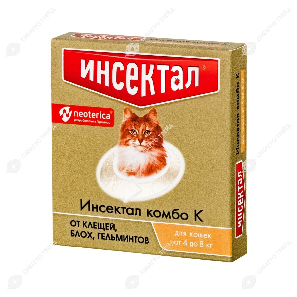 Препарат Капли на холку Инсектал Комбо д/кошек 4-8кг