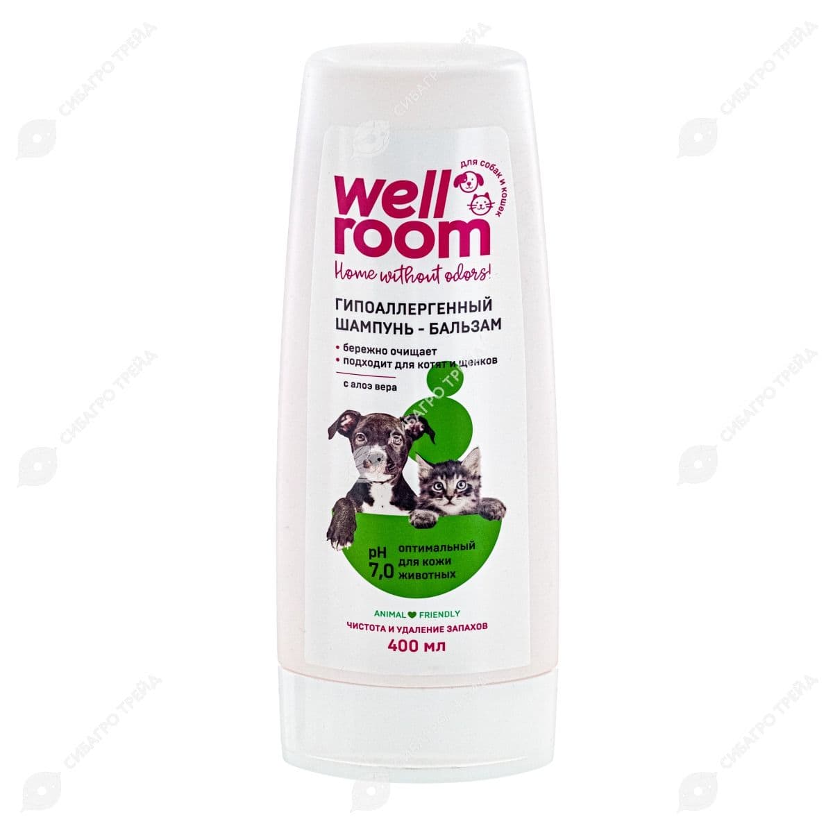 Шампунь Wellroom Шампунь гипоаллергенный д/котят, кошек, щенков, собак 400 мл