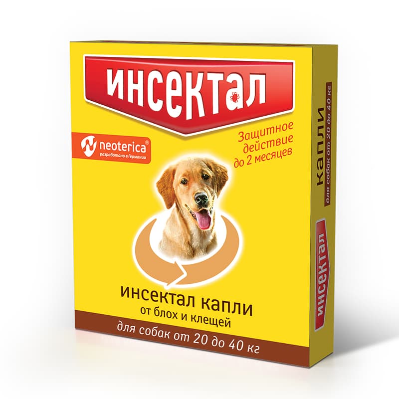 Препарат Капли на холку Инсектал д/собак 20-40кг