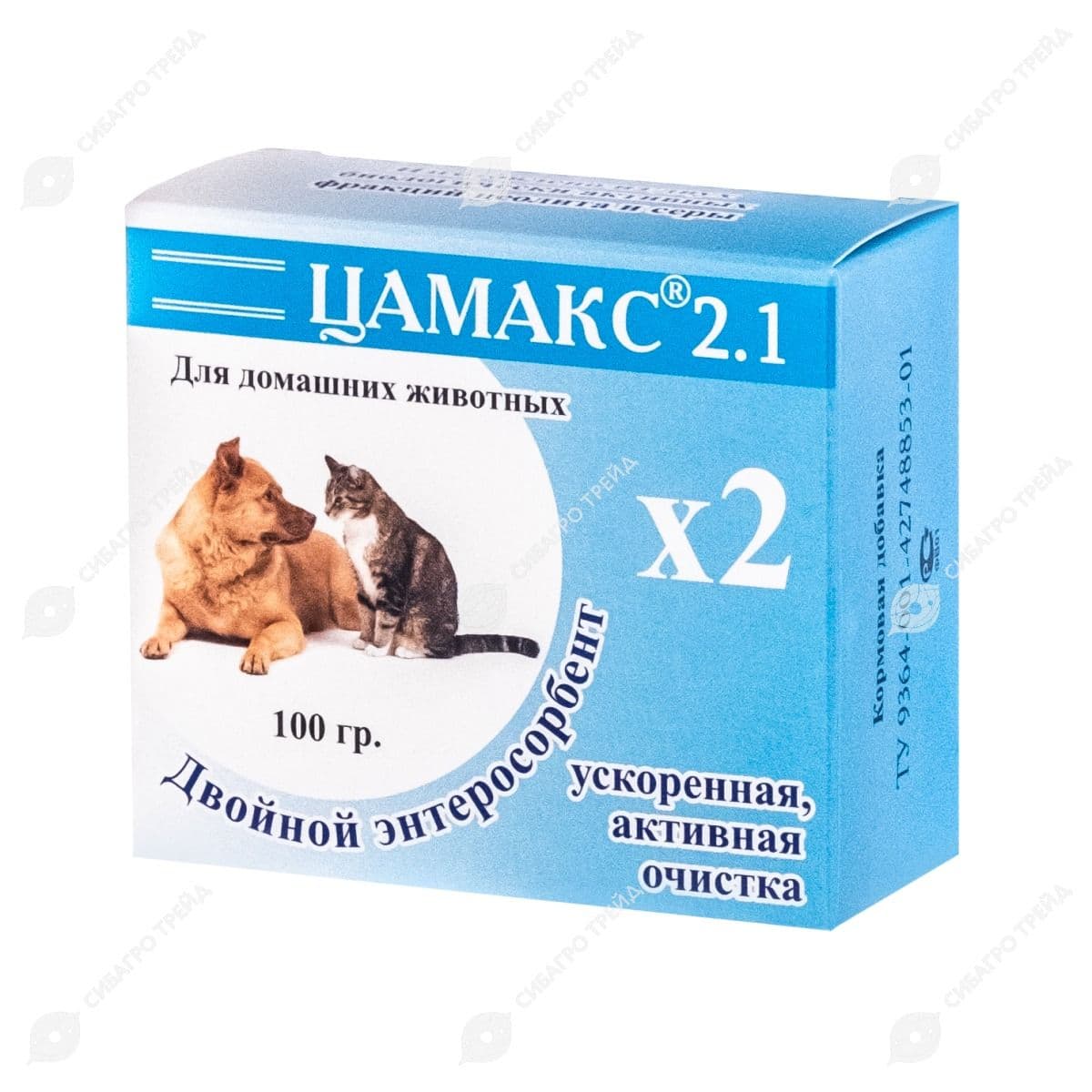 Витамины Цамакс двойной энтеросорбент для дом. животных без серы ,100 г