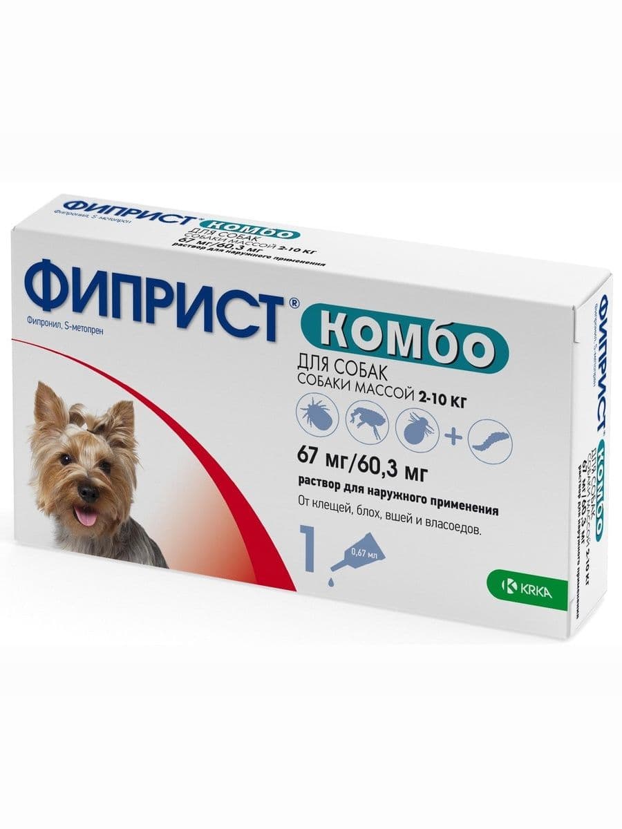Капли Фиприст Комбо 0,67 мл (собаки 2-10кг), 1 пип..