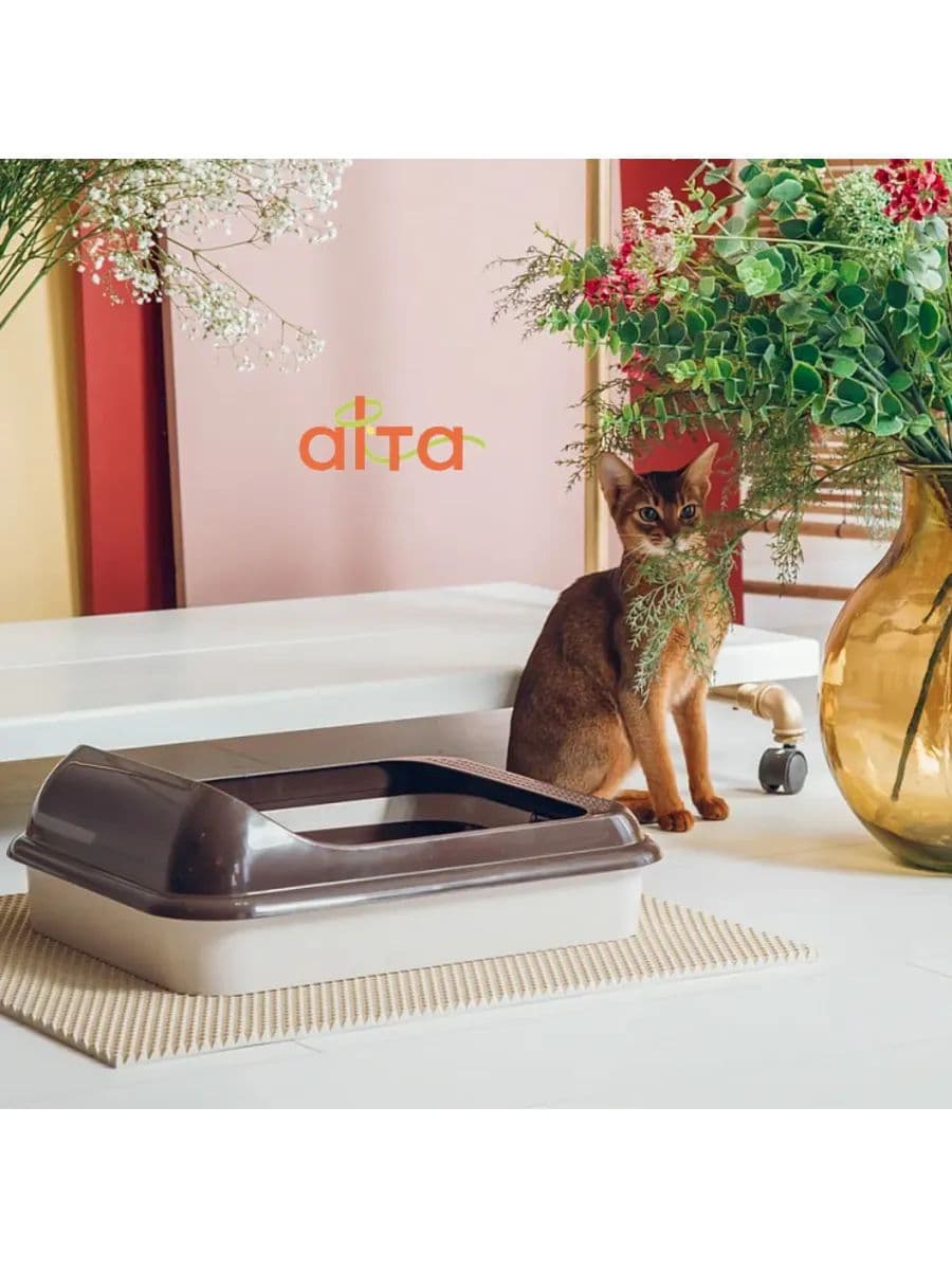 Туалет-лоток ALTA для кошек (с высокими бортами) (бежевый)