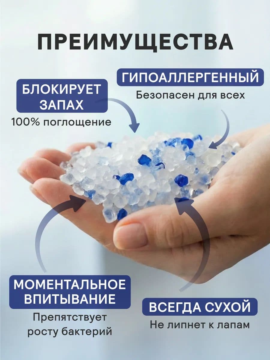Наполнитель для кошачьего туалета СС-САТ силикагелевый, 3,8 л