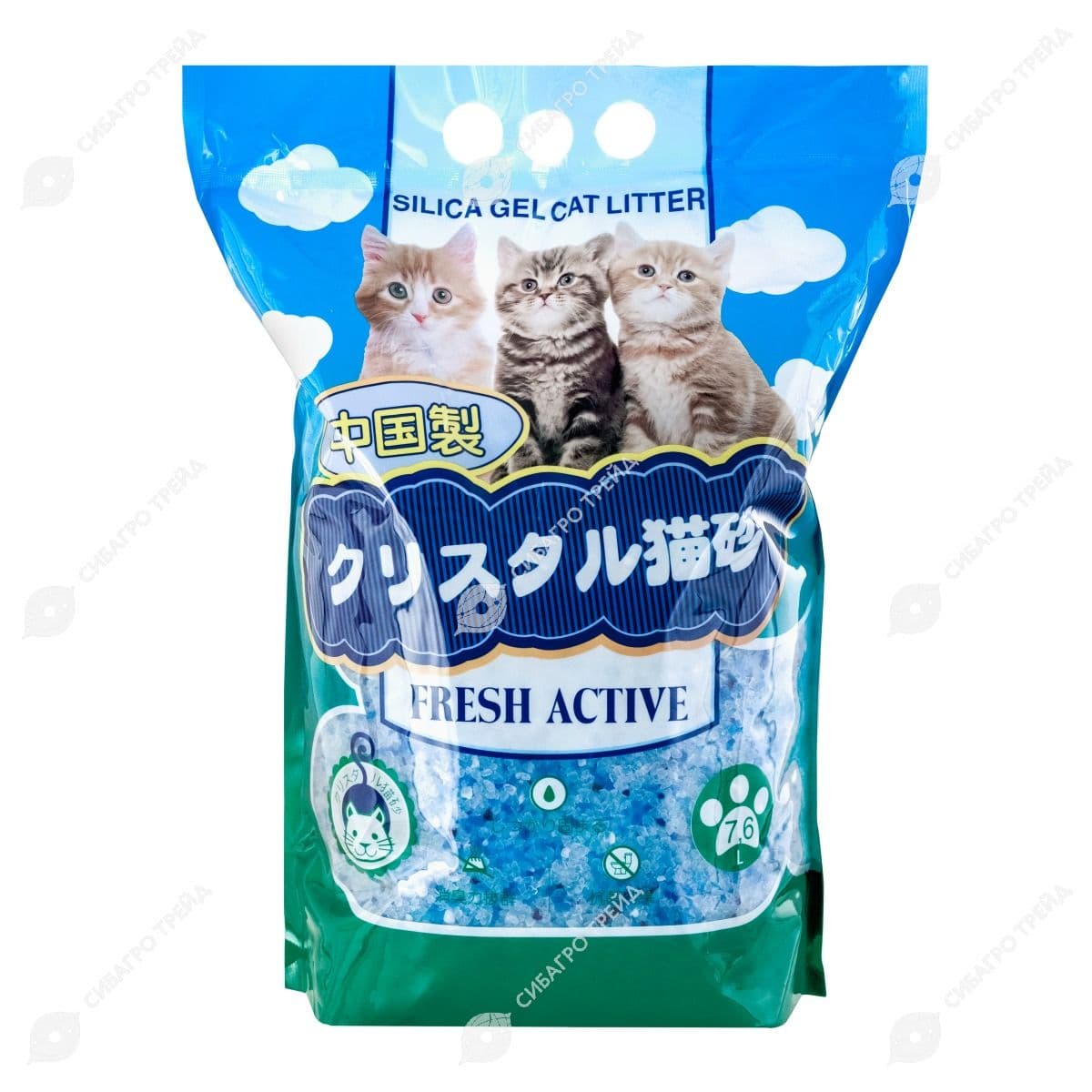 Наполнитель для кошачьего туалета HAKASE AREKKUSU силикагелевый, Fresh Active, 7,6 л