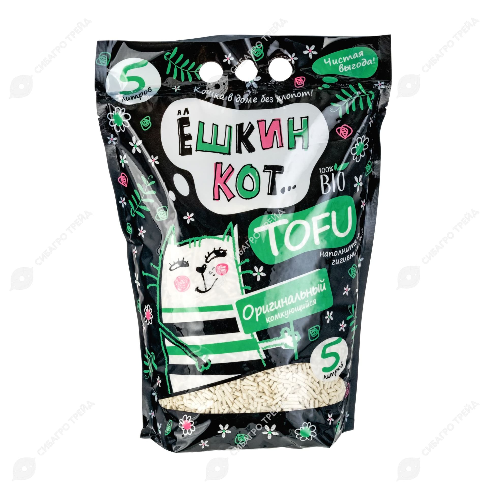 Наполнитель для кошачьего туалета алЁшкин Кот тофу, 5 л