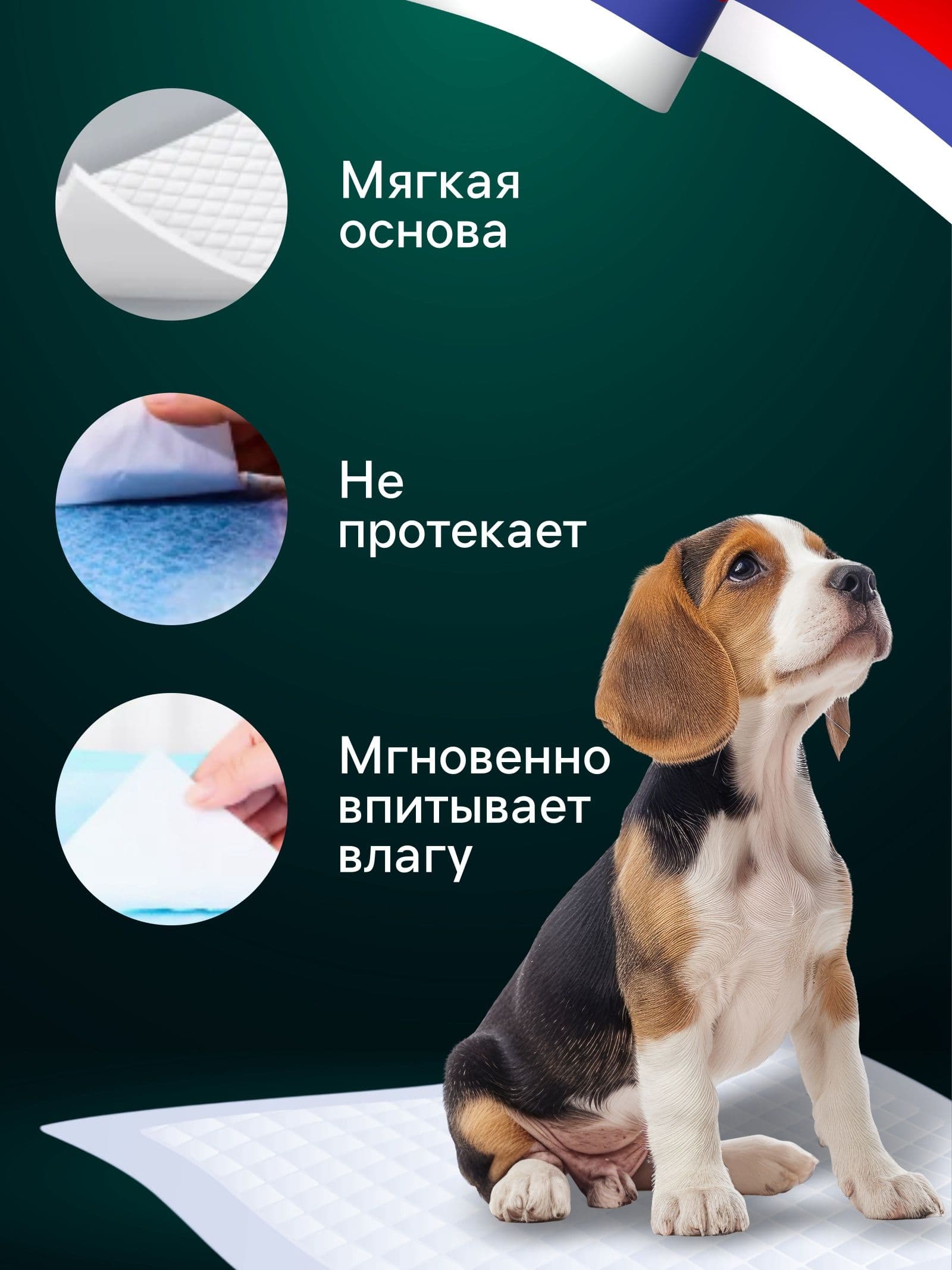 Пеленки впитывающие, 60 х 60 см, набор 5 шт