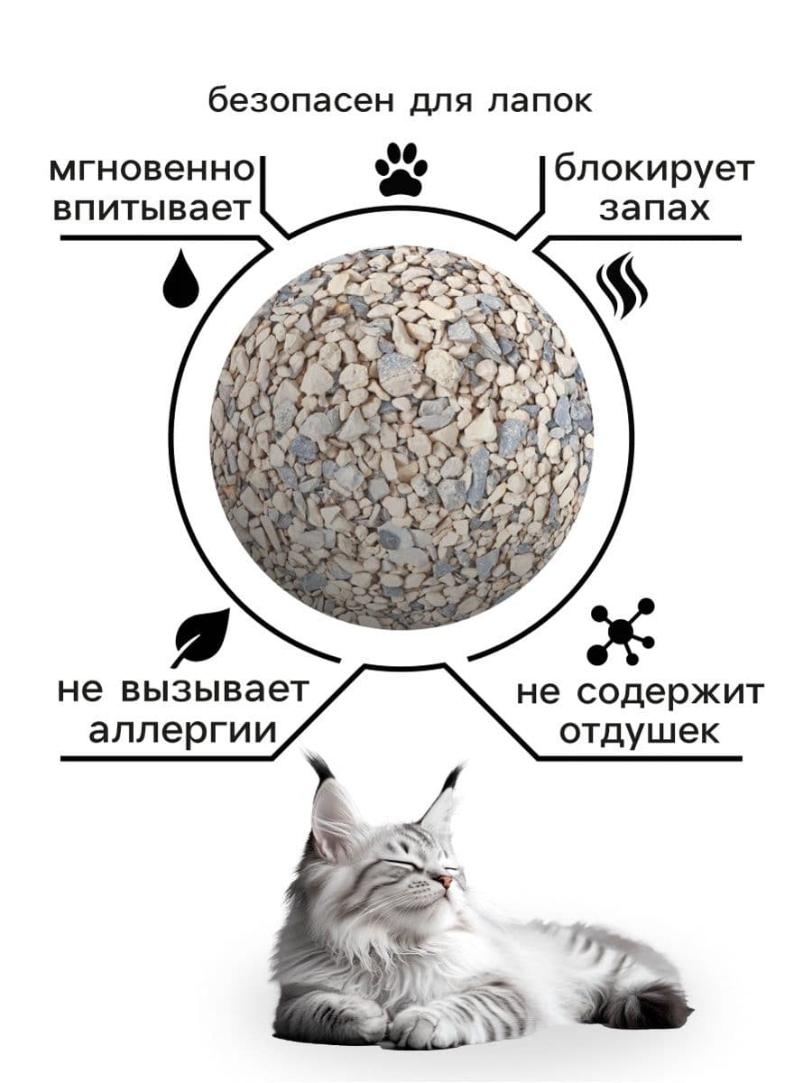 Наполнитель для кошачьего туалета, минеральный, впитывающий, 5,5 кг (10 л) / наполнитель для лотка