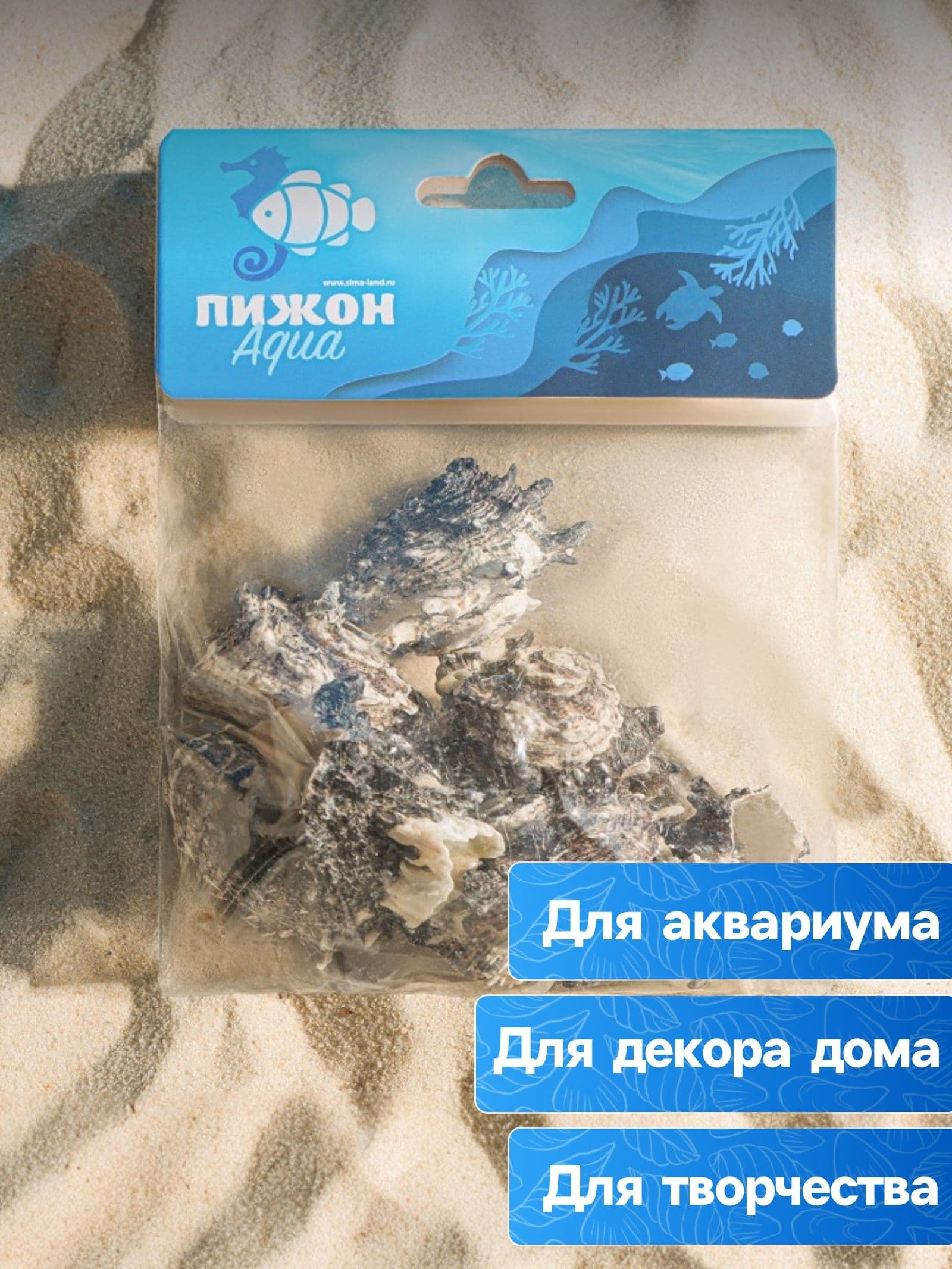 Набор ракушек с перламутром, 3 - 6 см, 100 г