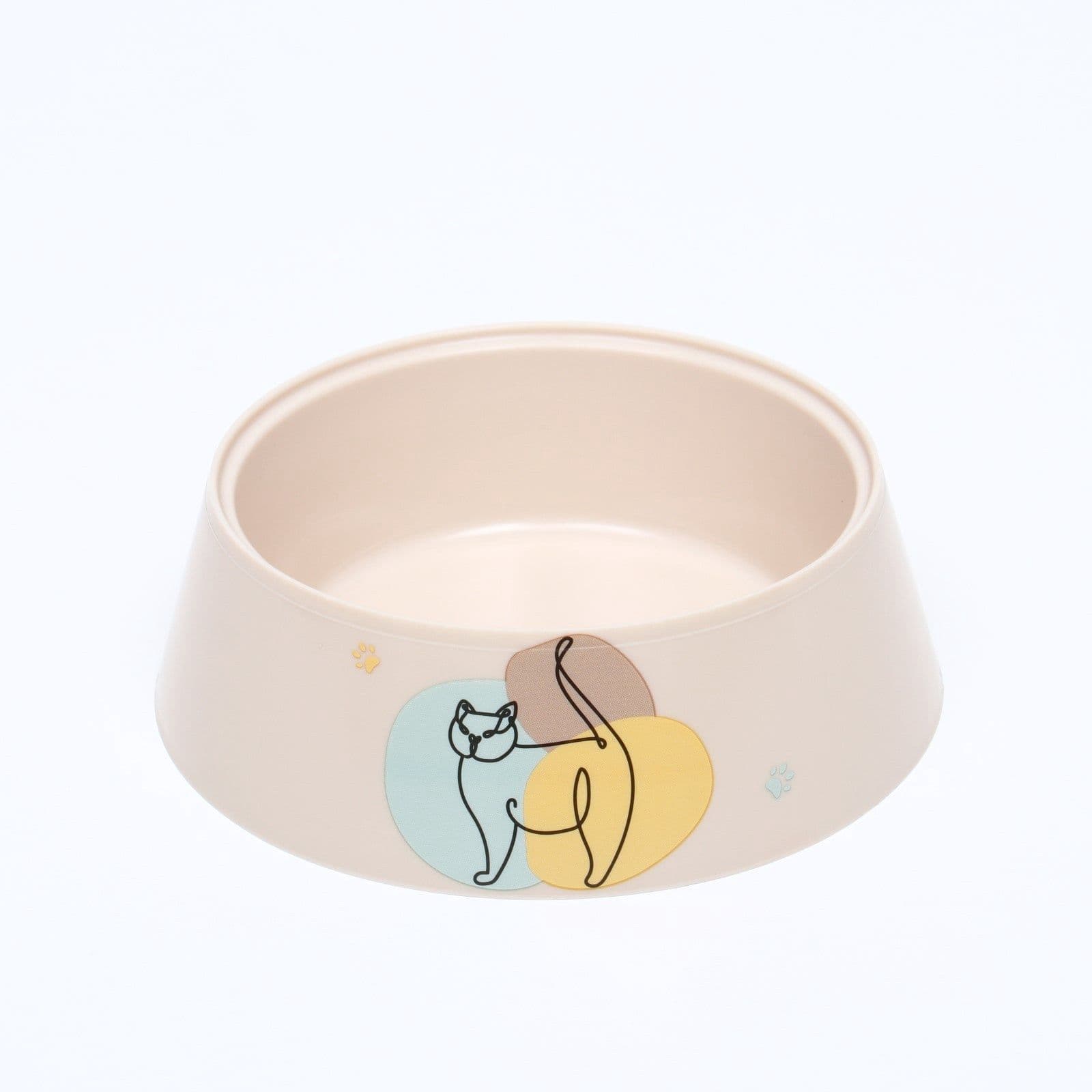 Миска "Мур-мяу" для кошек 300 мл, 14,5 x 14,5 x 4 см, бежевая