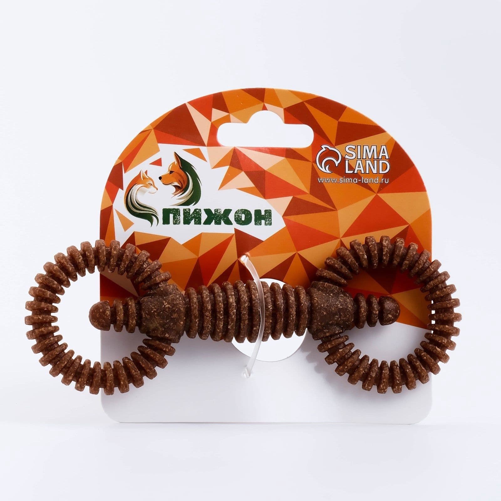 Игрушка для собак "Мотор", TPR+Бамбук, массажная, 16 х 5,8 см
