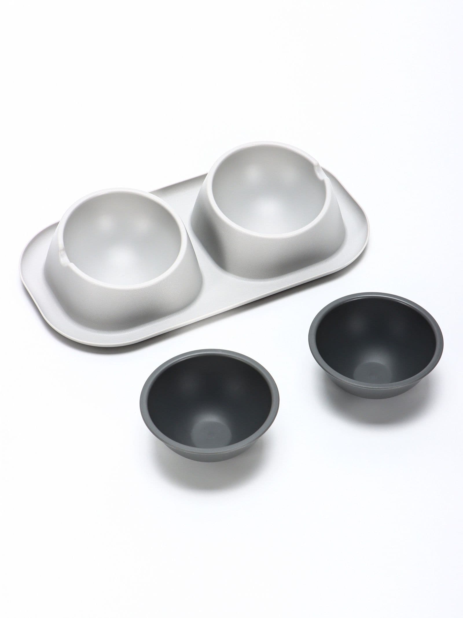 Миска для животных Дубль Мини0,2 л , Soft-touch, смоки