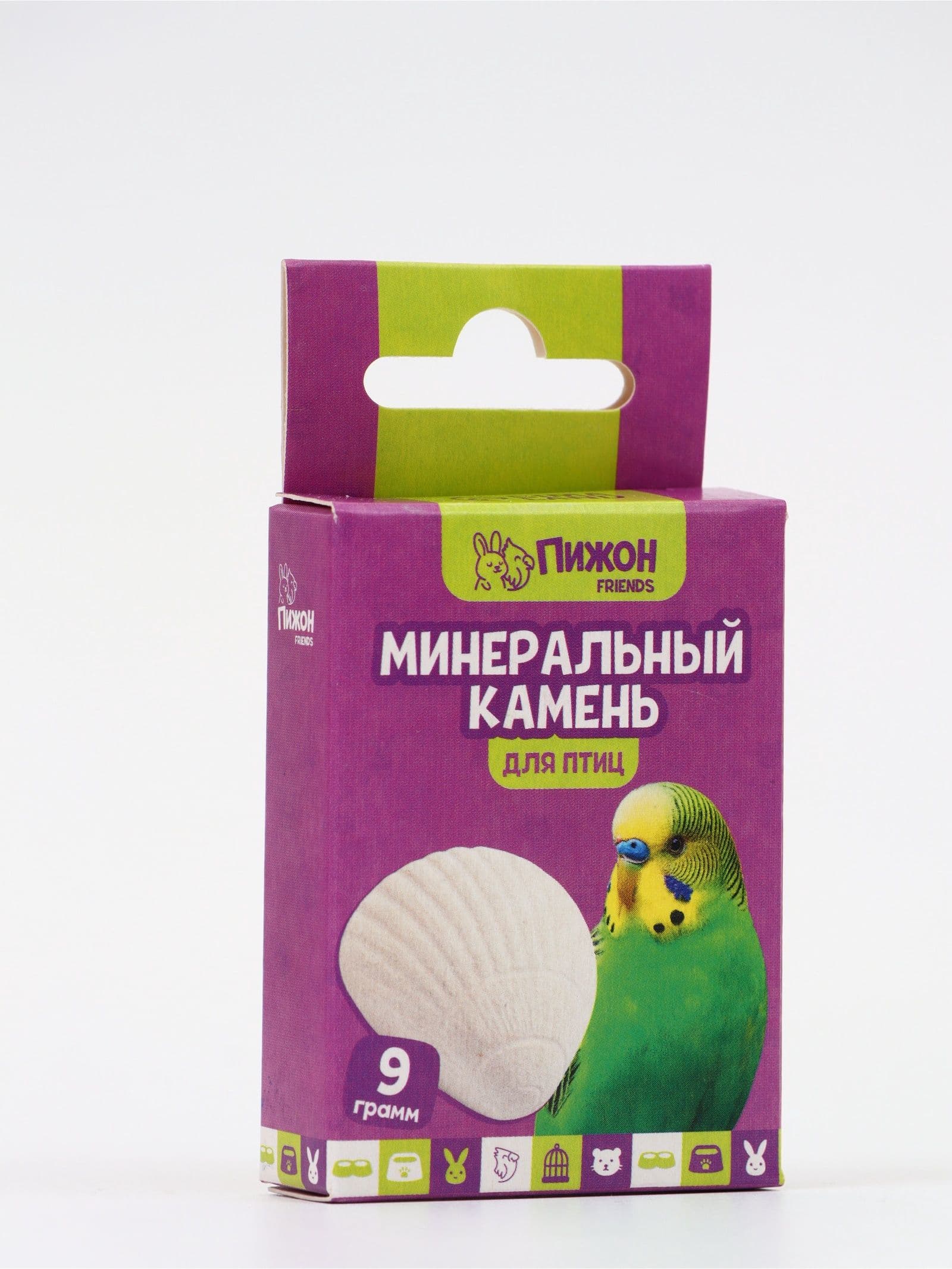 Минеральный камень для птиц, форма ракушка, 9 г.