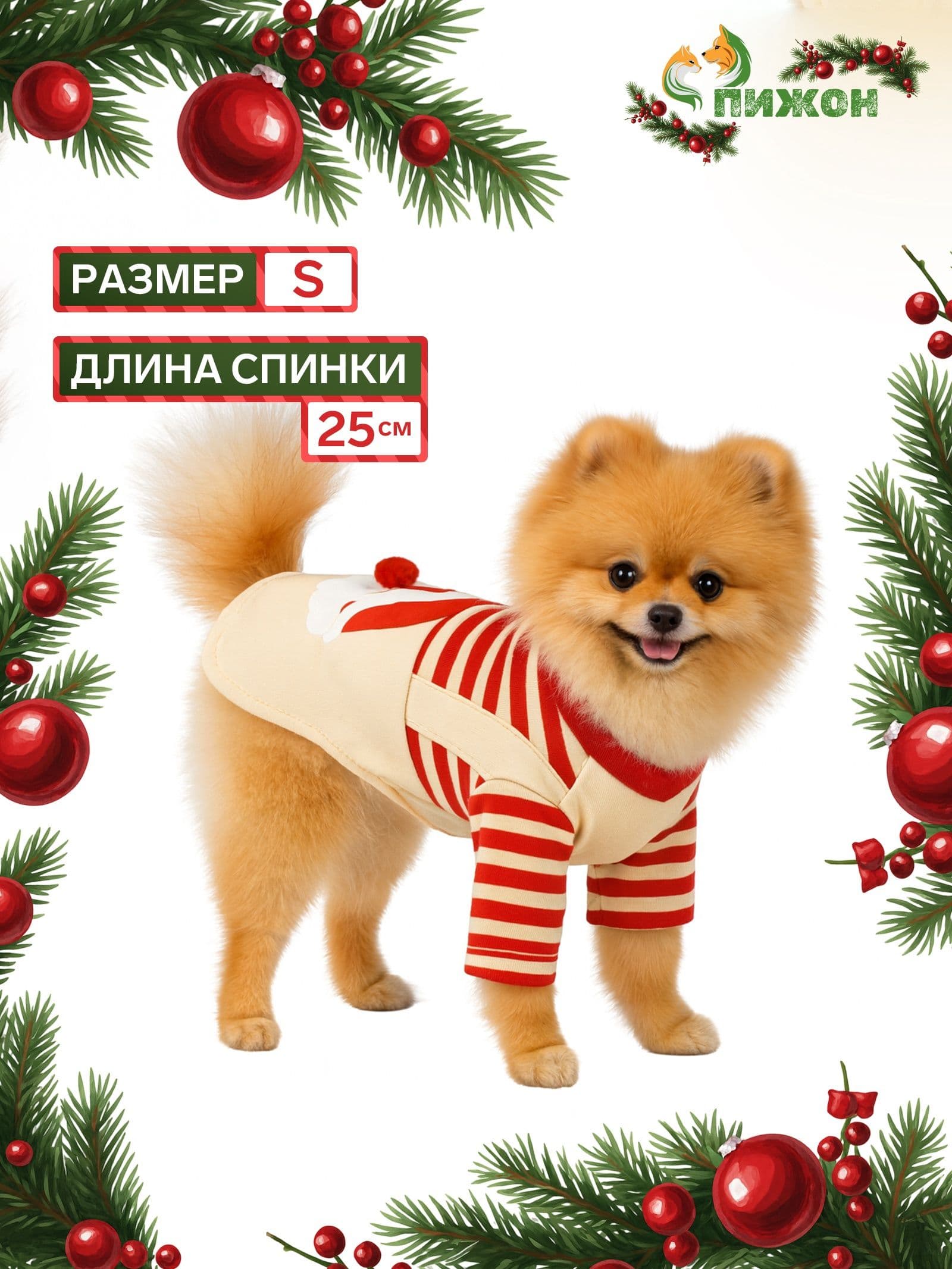 Новый год. Футболка Santa, S (ДС 25, ОГ 35 см)