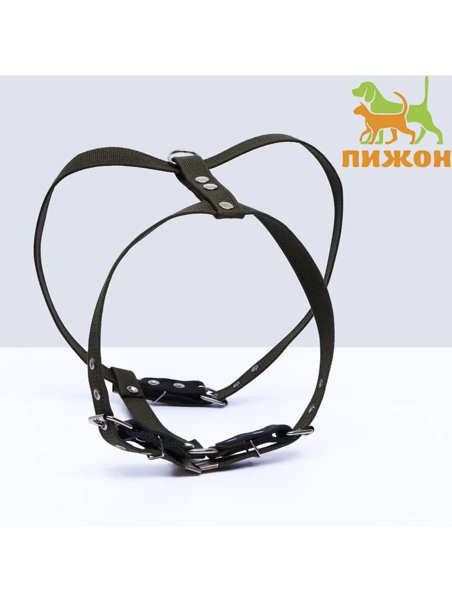 Шлейка брезентовая "Прогулочная", 2.5 см, ОШ 46-58 см, ОГ 78-85 см