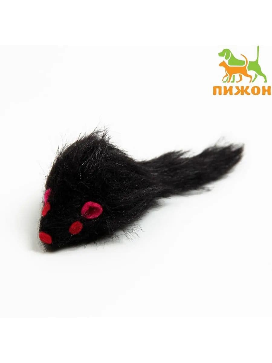 Игрушка для кошек Мышь малая, 5 см, чёрная