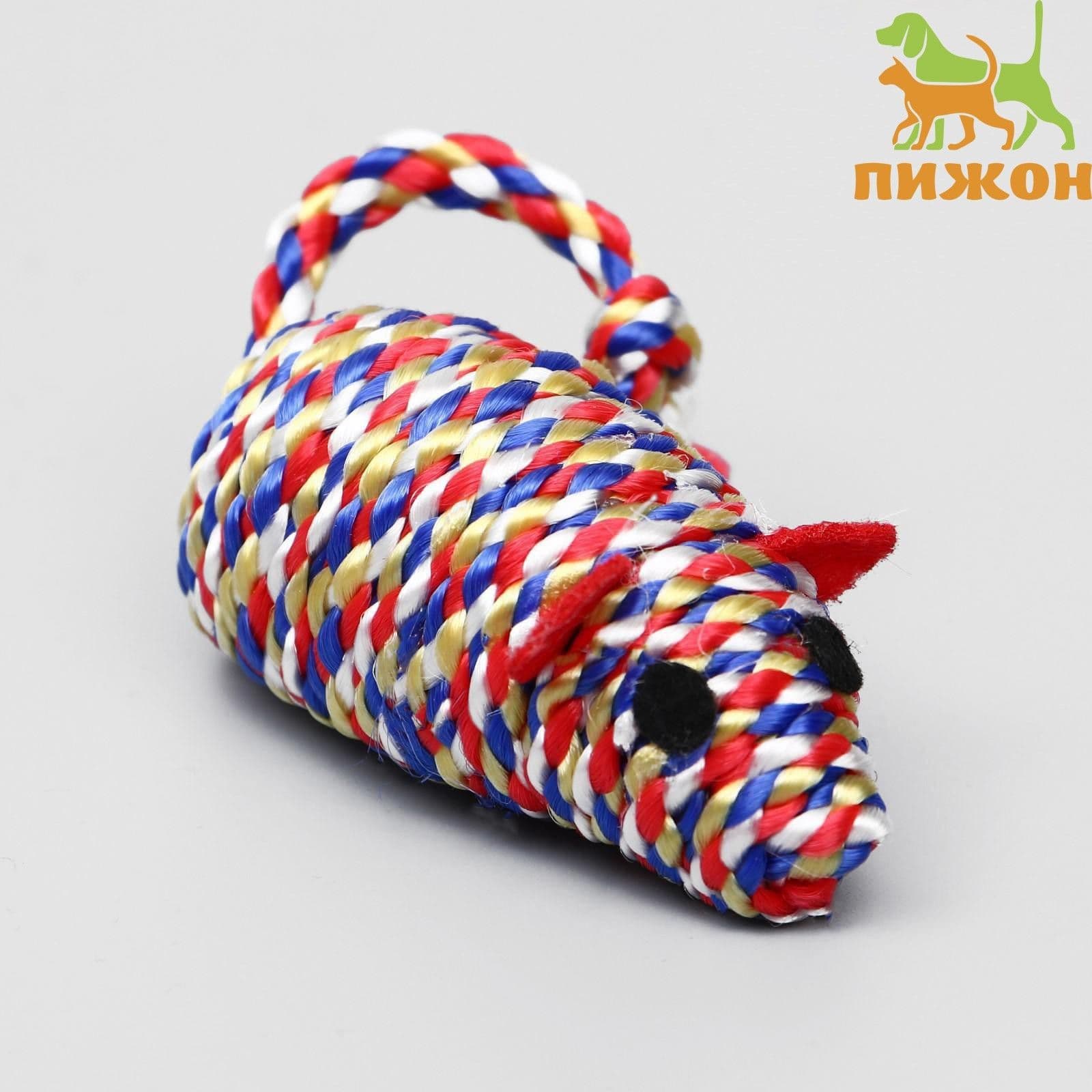 Мышь-погремушка радужная, 7 см