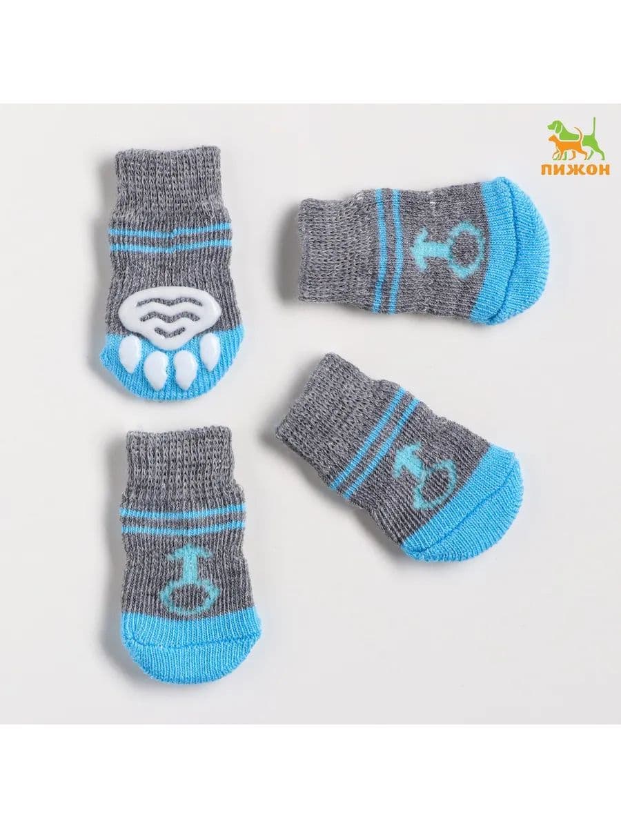 Носки для собак нескользящие "Мальчик", размер M (3/4 * 7 см), набор 4 шт