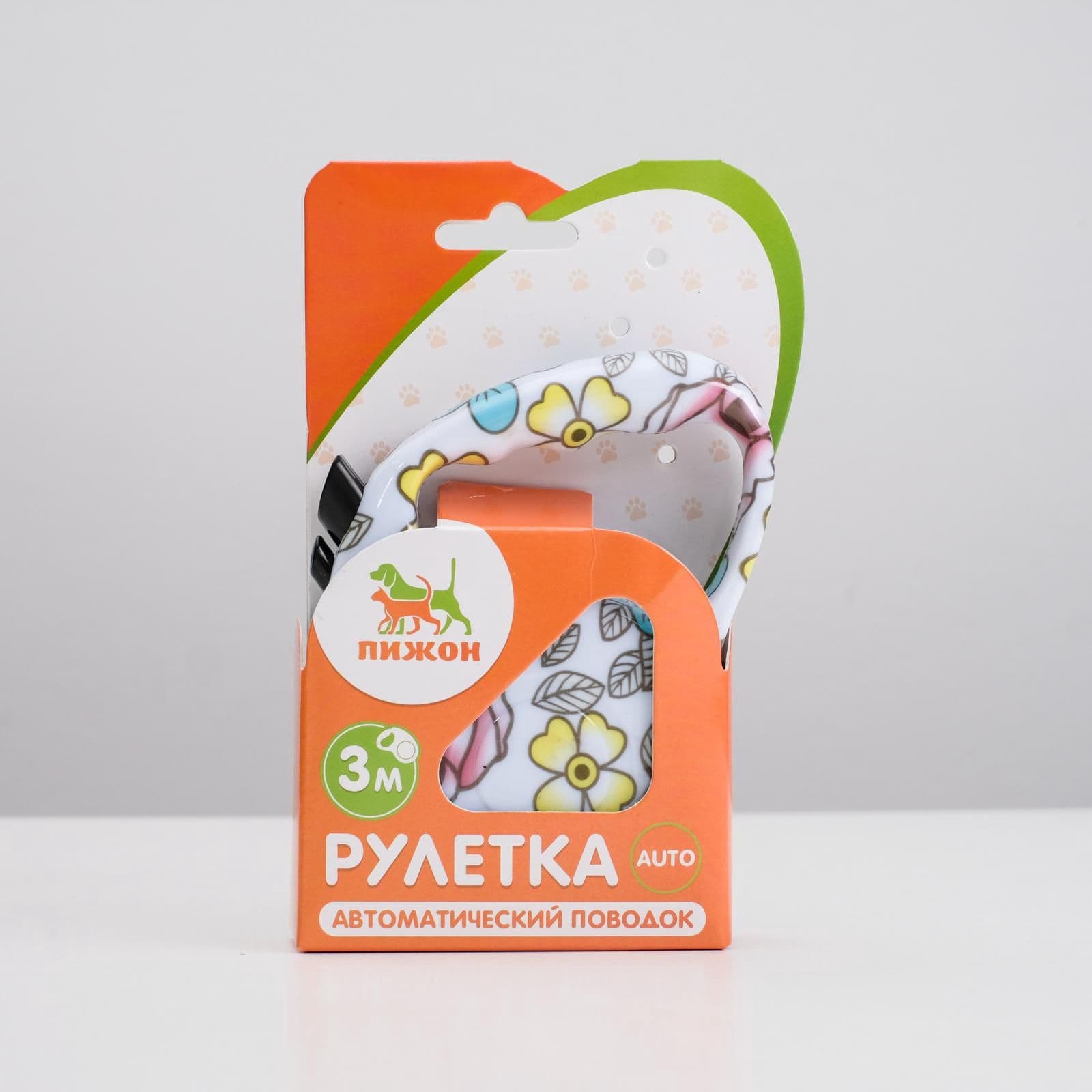 Рулетка для собак 3 метра, поводок для собак 3 м, вес животного до 12 кг