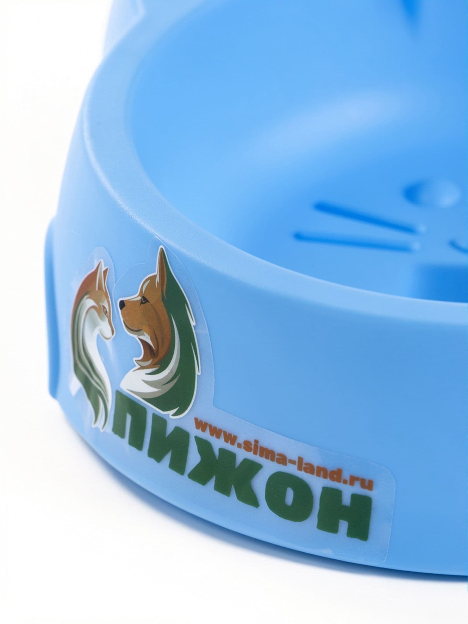 Миска двойная с прорезиненными ножками "Кошка" 25 х 13 х 3,5 см, синяя