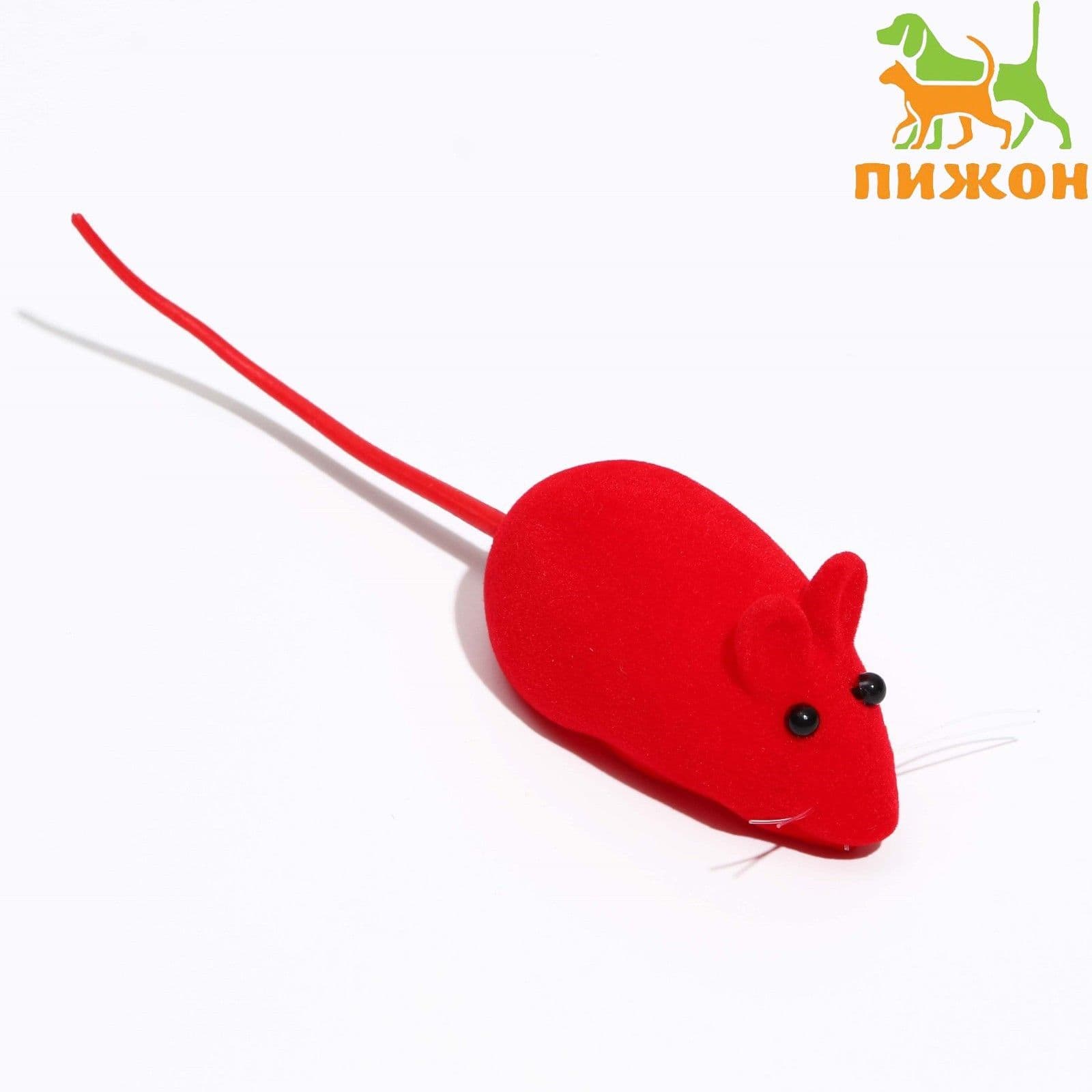 Игрушка для кошек мышь бархатная, 6 см