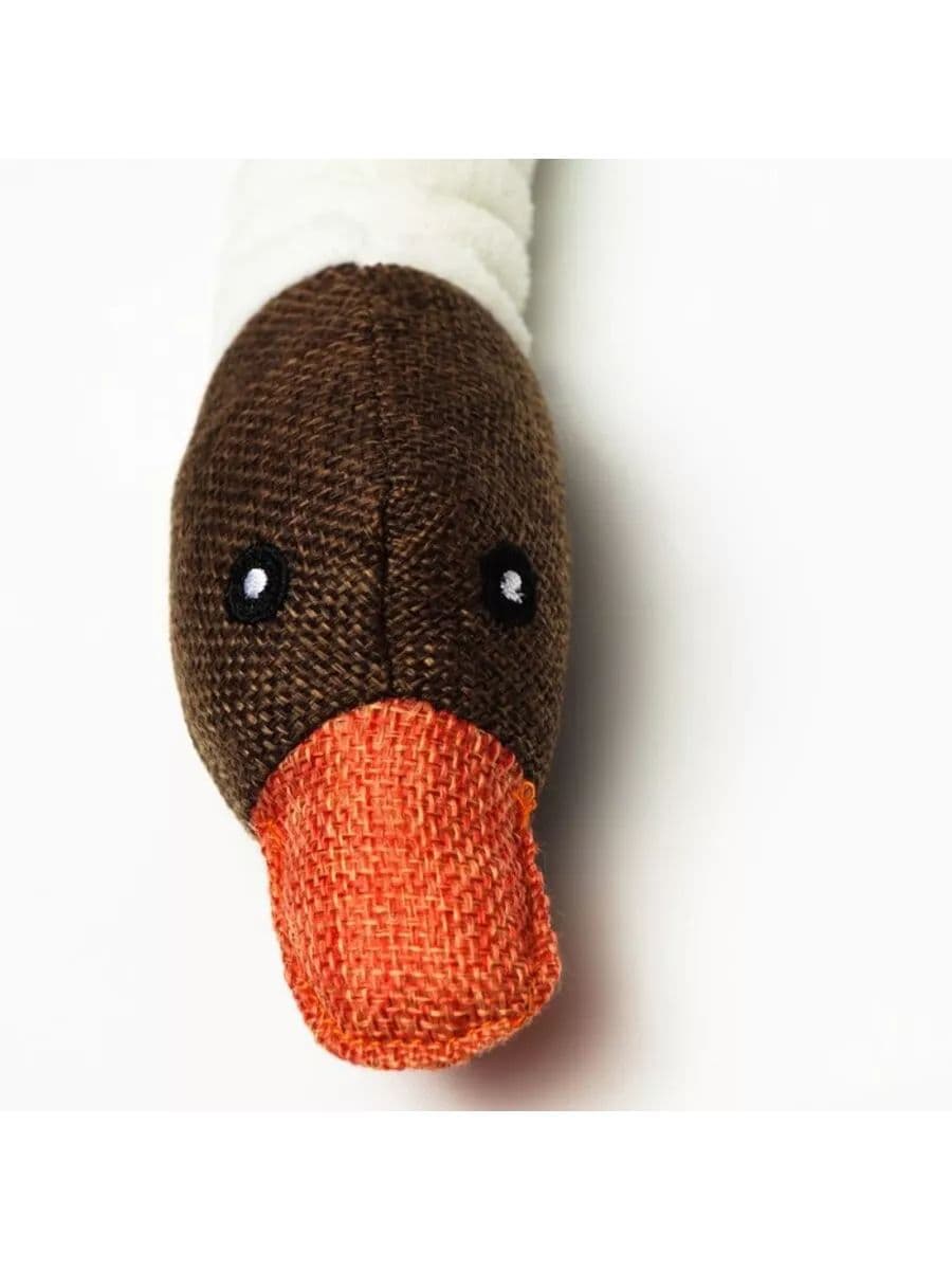 Игрушка текстильная Утка с пищалкой, 31 см, коричневая
