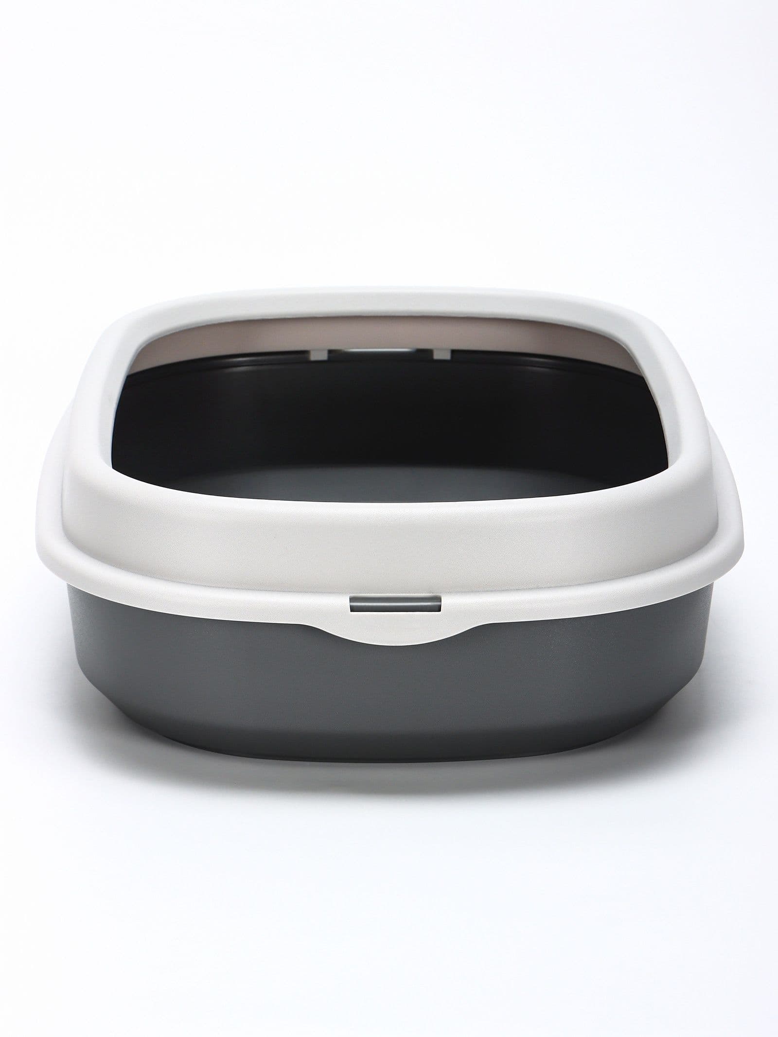Лоток для кошек Фур-Мур 48 35.5 см с бортом + совок, Soft-touch, смоки