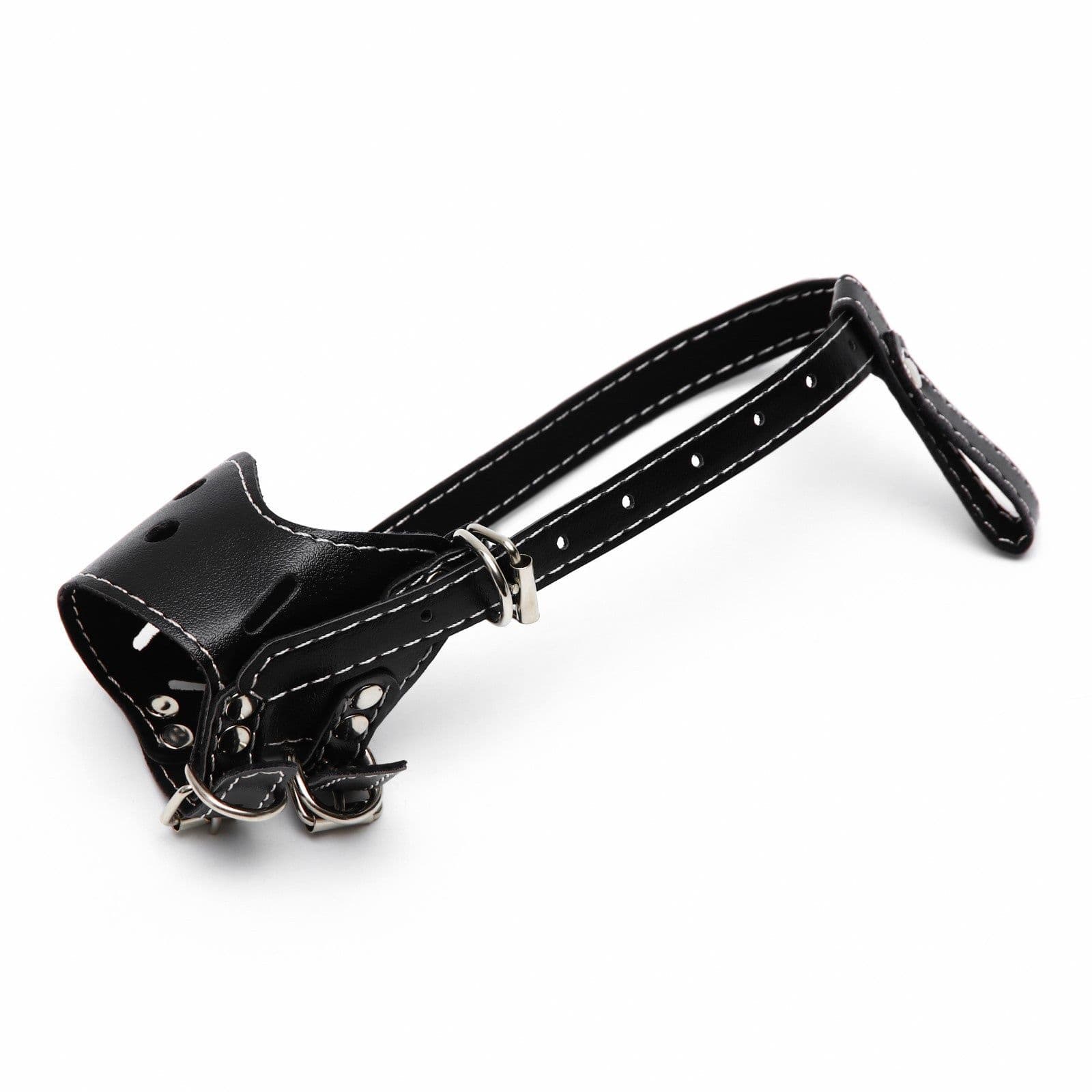Намордник из прессованной кожи регулируемый, 1 (длина по носу 4.5 см, обхват морды 13-20 см), чёрный
