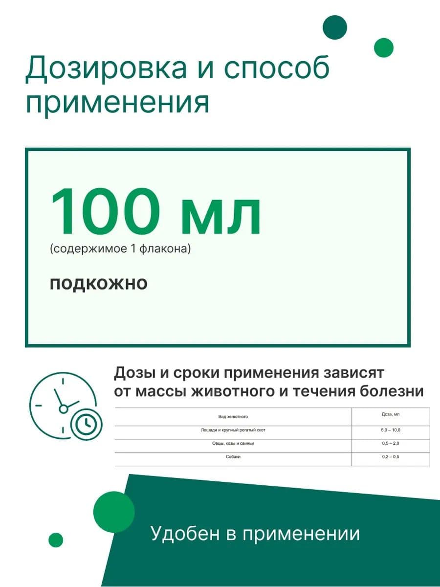 Кофеин-бензоат натрия 20% для животных, 100 мл