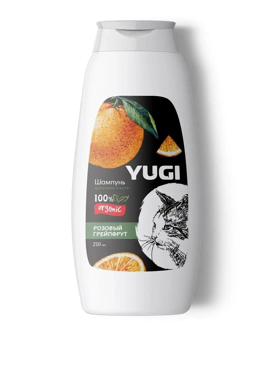 Шампунь YUGI для кошек и котят розовый грейпфрут, 250 мл