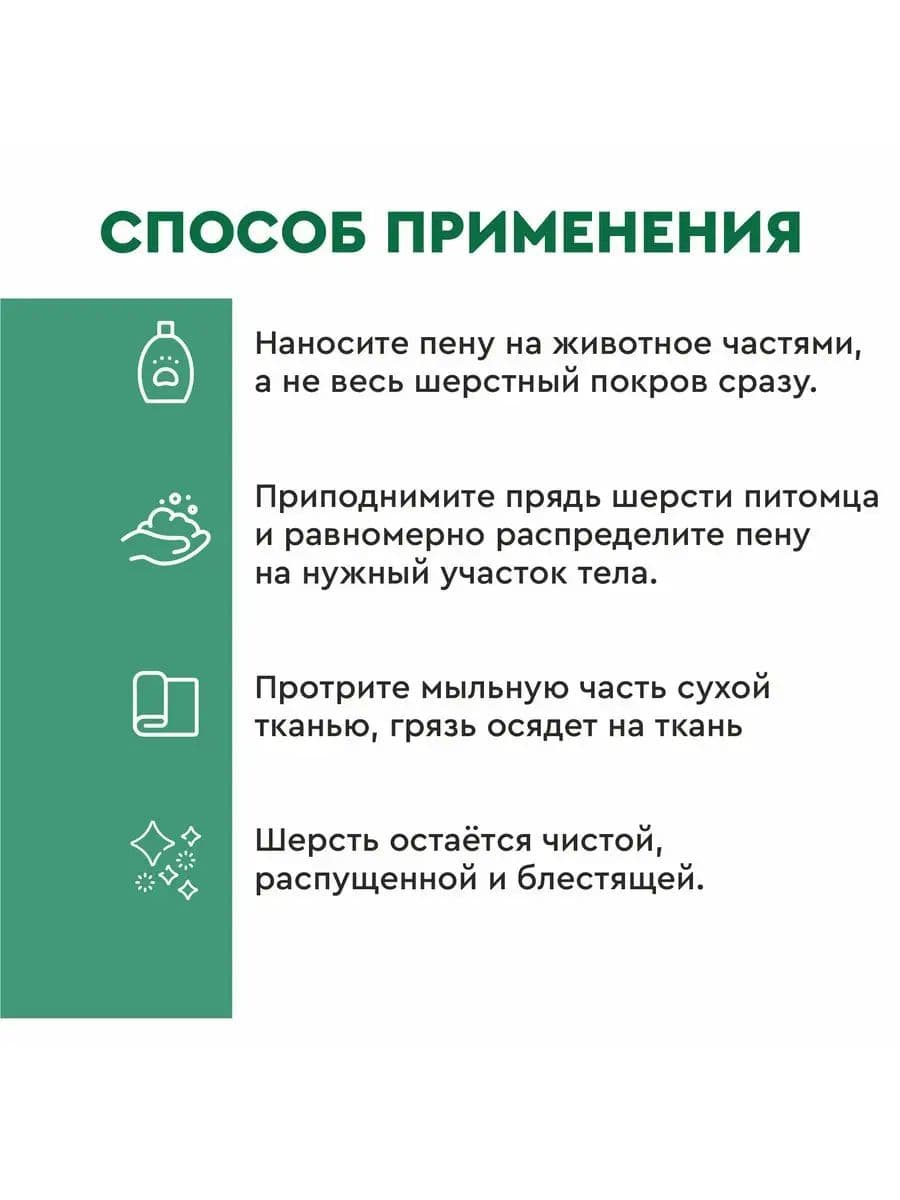 Шампунь-пена Мэн фо Сан (Men for San) с алоэ вера для собак, 200 мл