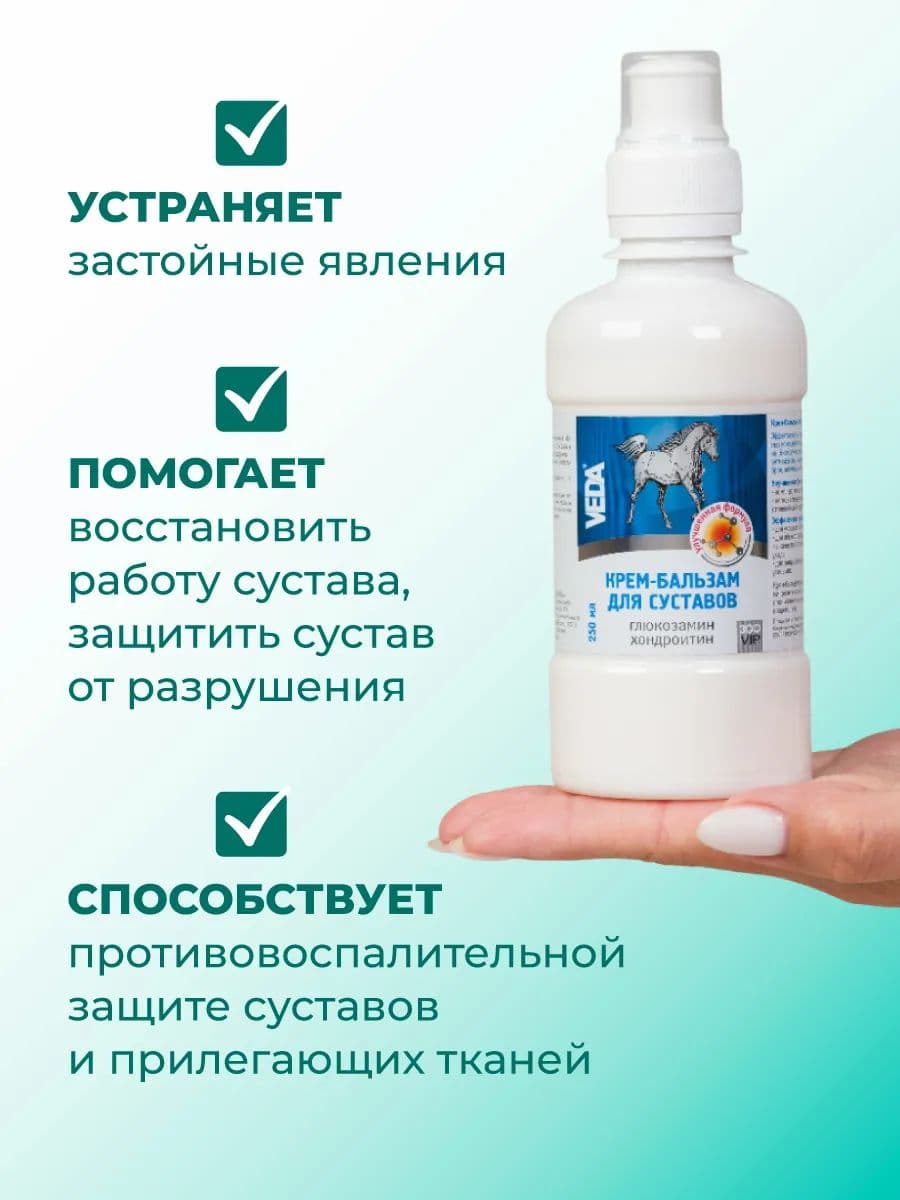 Крем-бальзам ЗооVIP для суставов лошадей, 250 мл