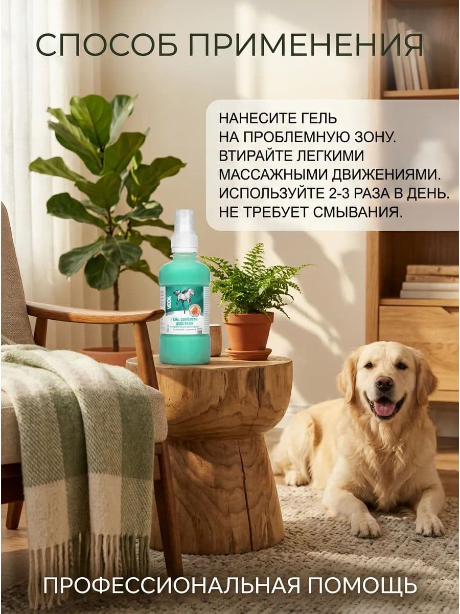 Гель двойного действия с камфорой и ментолом для лошадей ЗооVIP, 250 мл