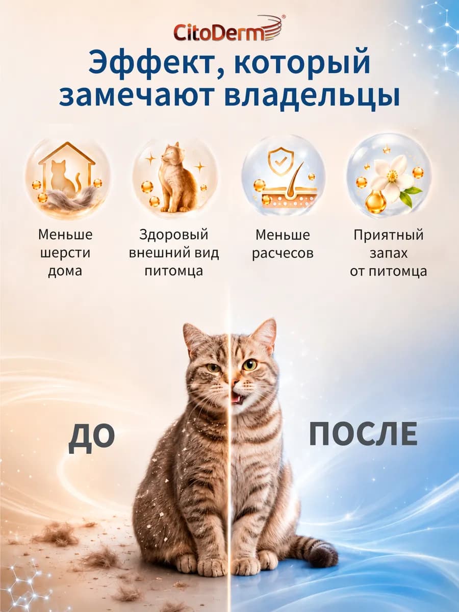 Капли Цитодерм дерматологические для кошек и собак до 10 кг, 4 пипетки
