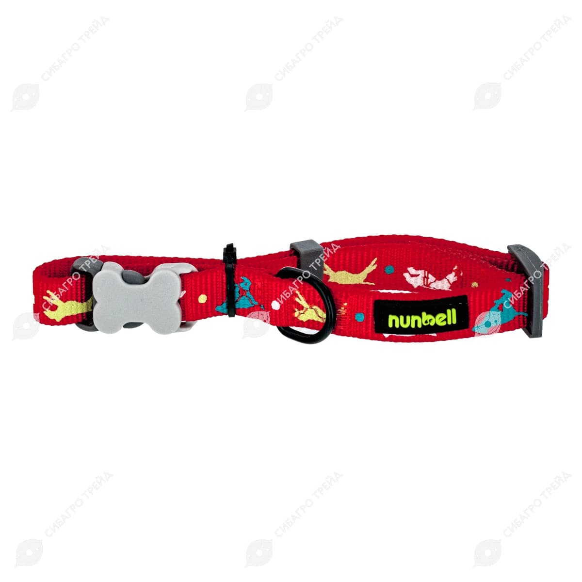 Ошейник NUNBELL для собак s-DD (застежка) 37х 1.5см микс цветов