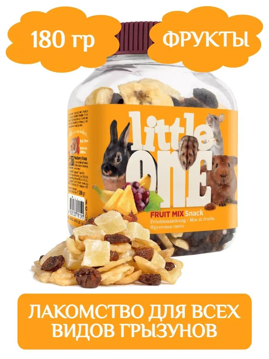 Лакомство для всех видов грызунов Little One фруктовая смесь, 180 г