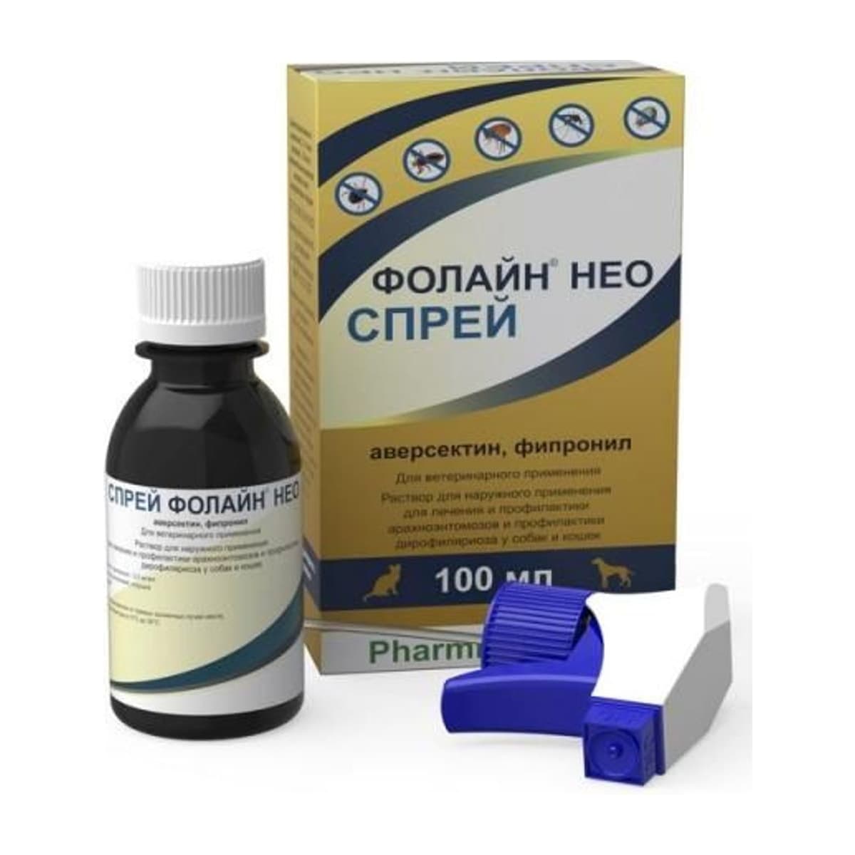 Противопаразитарный спрей Фолайн НЕО для собак и кошек, 100мл