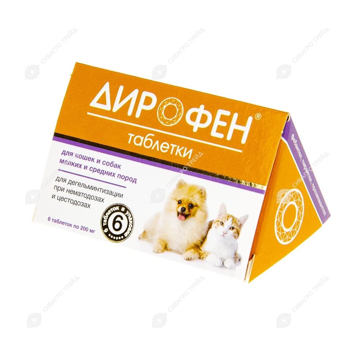 Дирофен (кошки /собаки мел. пород) уп.6 табл. (до 12.2028)