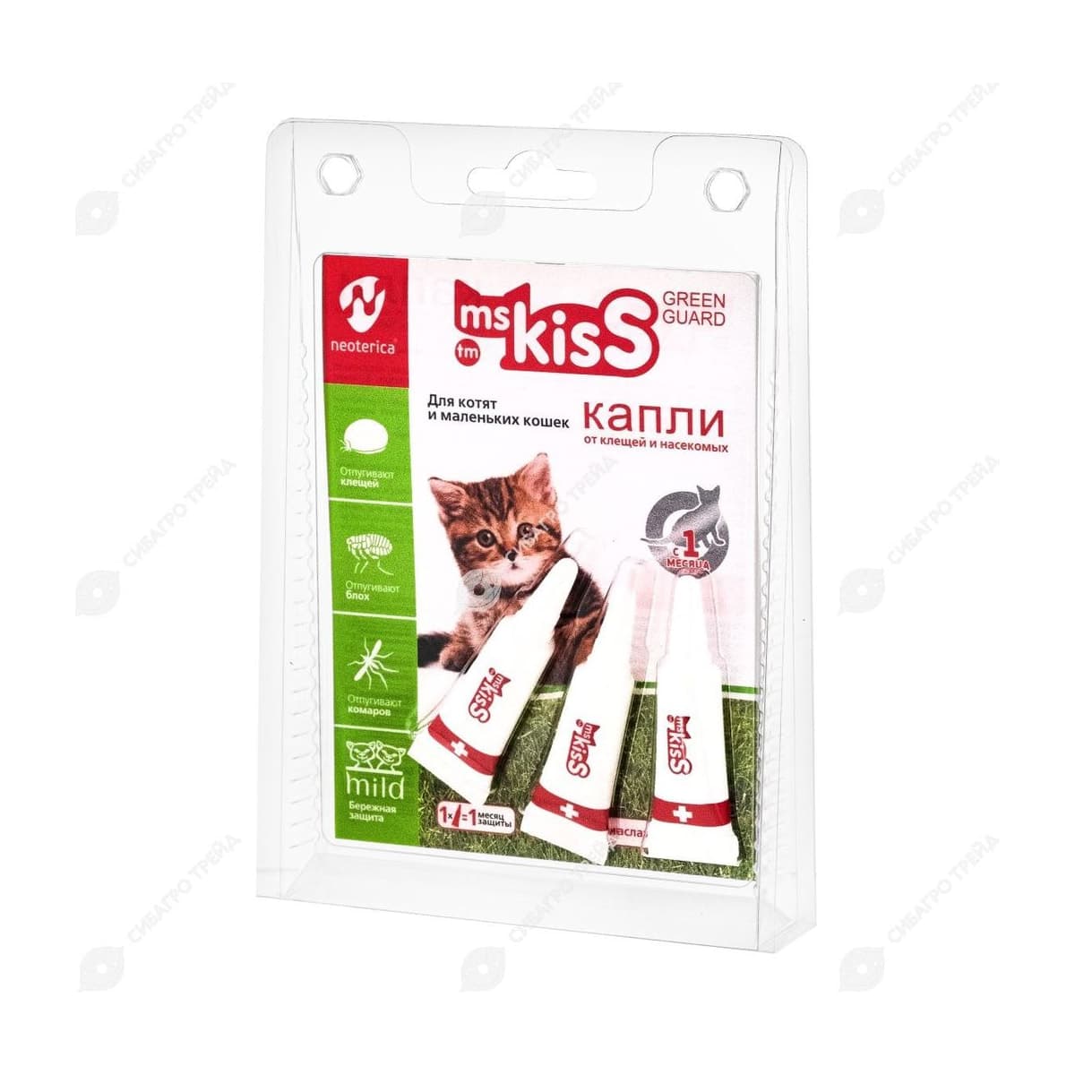 Капли на холку МиссКисс д/котят и мал.кошек, уп. 3 шт (до 06.2030)